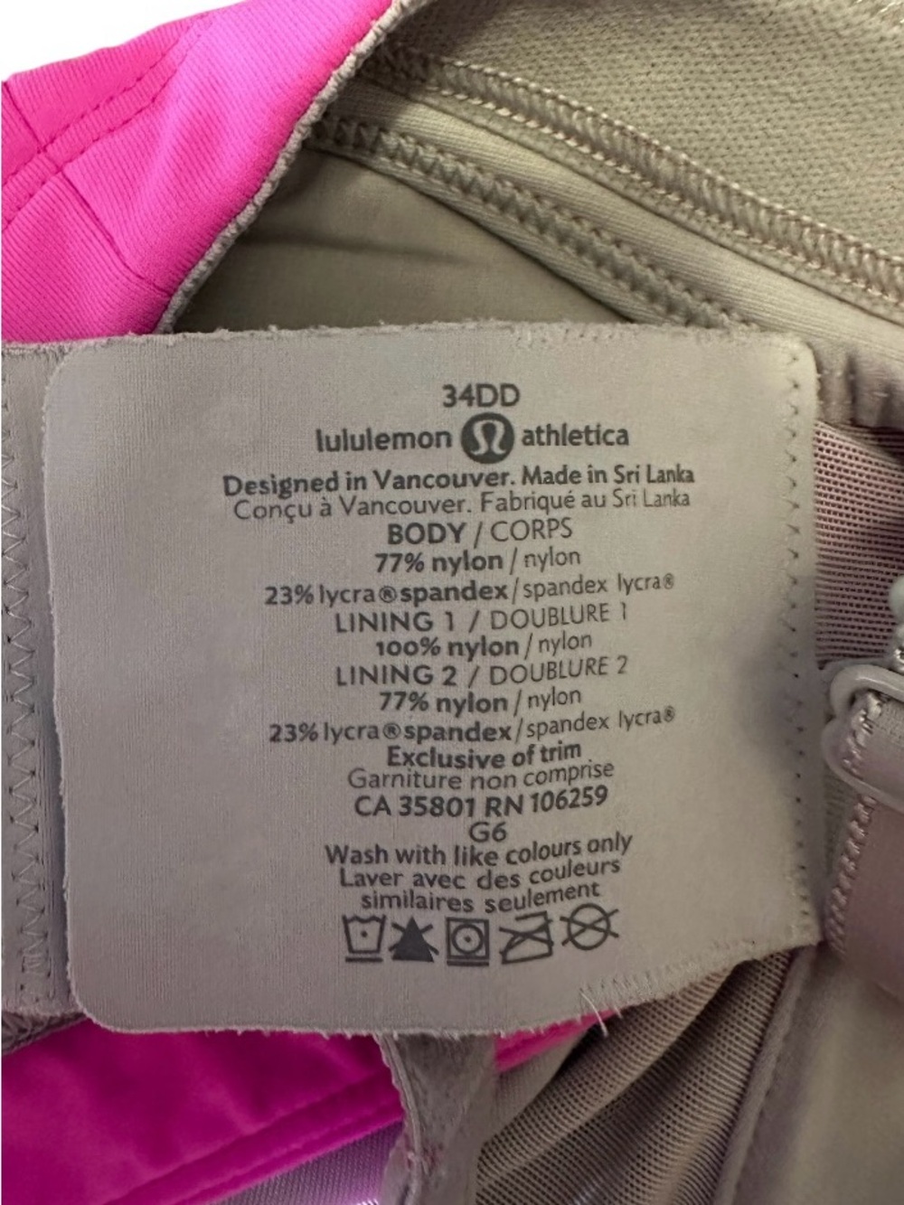 10 pairs of colorful Lululemon tata tamer Sports Bra (34DD) - Picture 4 of 4